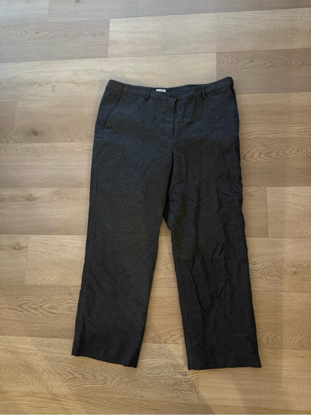 L.L.Bean Pants Womens 18 Plus Gray Classic Fit Lined Straight Leg 100% Cotton